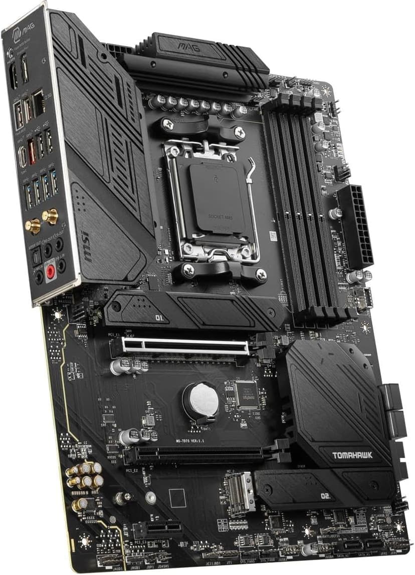MSI MAG B650 Tomahawk WiFi Gaming Motherboard (AMD Ryzen 9000/8000/7000 Series Processors, AM5, DDR5, PCIe 4.0, M.2, SATA 6Gb/s, USB 3.2 Gen 2, HDMI/DP, Wi-Fi 6E, Bluetooth 5.3, 2.5Gbps LAN, ATX)