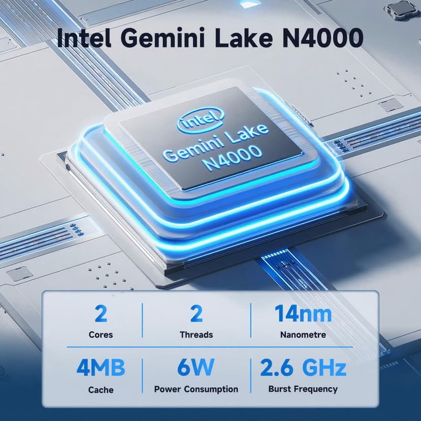 Bmax Mini PC B1 Pro Intel Gemini Lake N4000 (Up to 2.6GHz), 8GB LPDDR4 128GB eMMC Support M.2 SSD Expansion (512GB/2TB), 4K Dual Display 2.4G/5G WiFi & BT4.2 Mini Desktop Computer for Home/Office