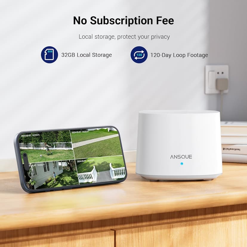 2K Security Cameras Wireless Outdoor, Color Night Vision, 365-Day Battery Life, No Subscription, Local Storage, Two-Way Audio, Solar Powered, Custom Alarm Zones, 4 Cam Kit
