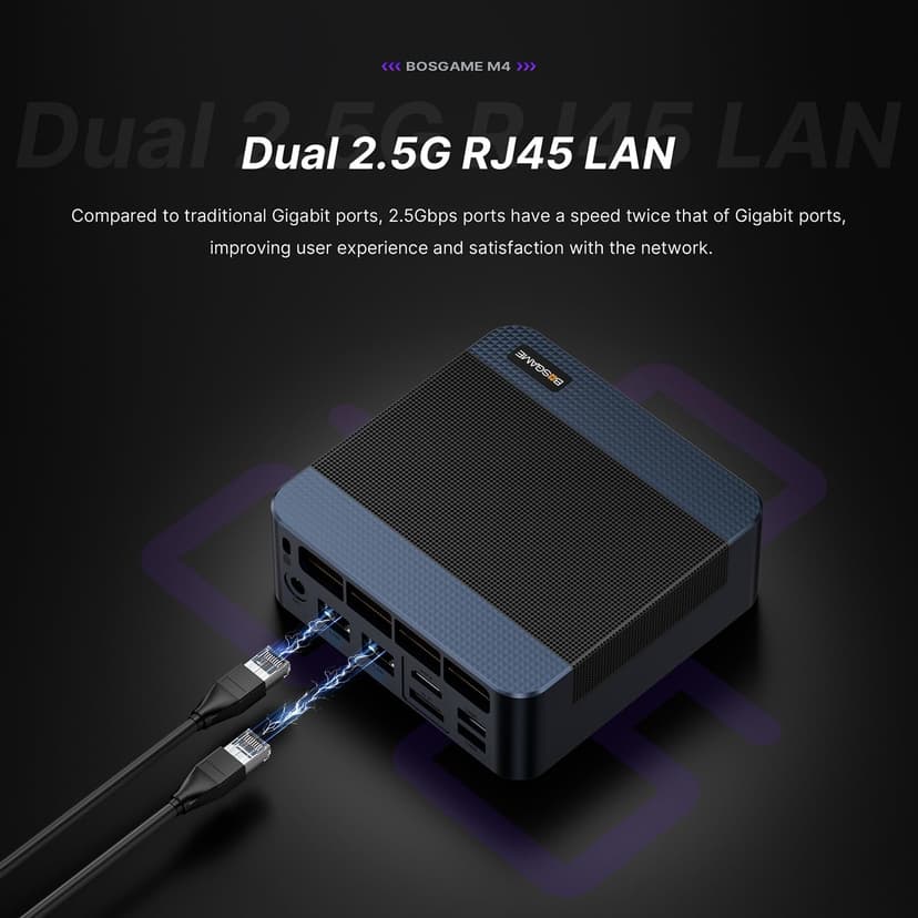 M4 Mini PC Desktop Computers, AMD Ryzen 7 8745HS, 32GB DDR5 1TB PCle SSD, 4K Triple Display, USB4.0, Oculink, Dual 2.5G LAN, Wi-Fi 6E/BT5.2, Compact Silent PC for Gaming, Office & Design