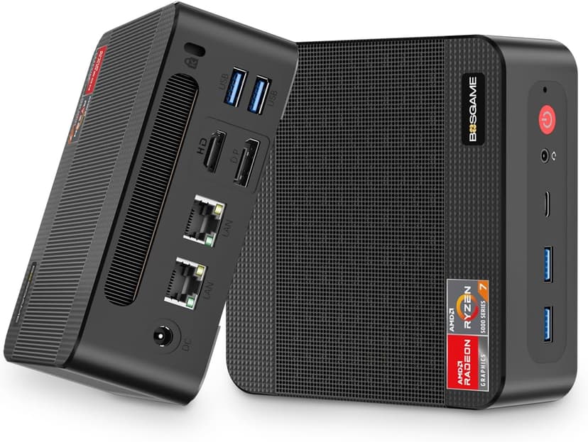Mini PC P4 Plus, AMD Ryzen 7 5825U Mini Computers, 32GB DDR4 RAM 1TB m.2 NVMe SSD, Dual 2.5GbE LAN Ports/WiFi 6E/BT5.2, 4K Triple Display, Dual NVMe SSD Slots Mini Gaming PC