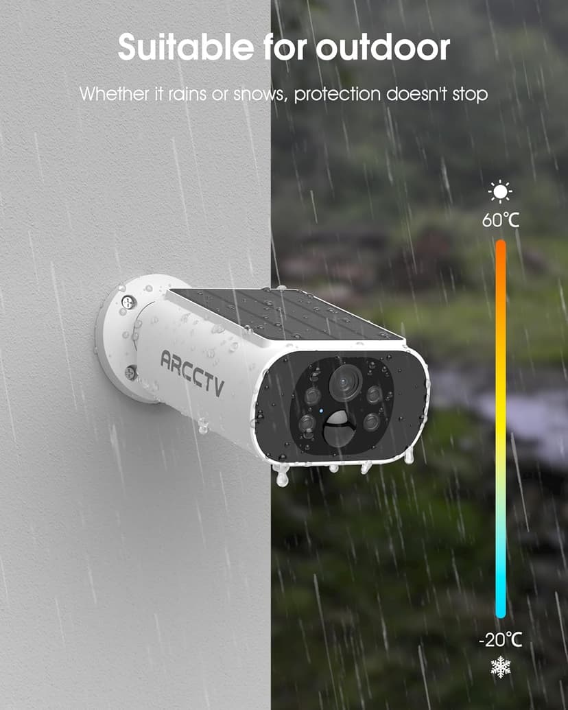 Solar Security Camera Outdoor Wireless, 4MP Battery Powered Home Surveillance Camera with Embedded Solar Panel, PIR Motion Sensor, 2.4G/5G Dual Band WiFi (2 Pack)