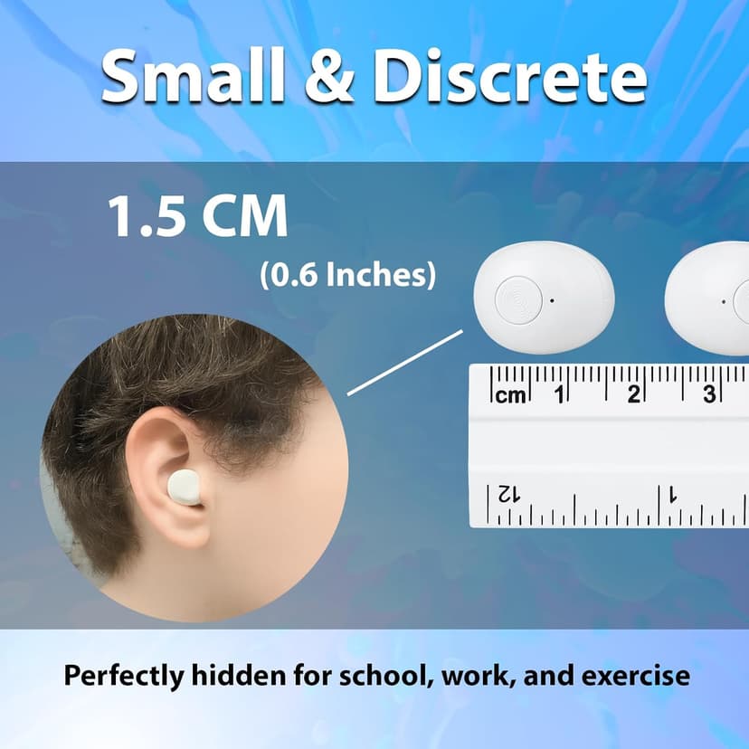 Invisible Mini Wireless Earbuds – Work, School & Travel Bluetooth with 5.2, 25H Battery, Deep Bass, Touch Controls, Sweatproof Mini in-Ear Headphones