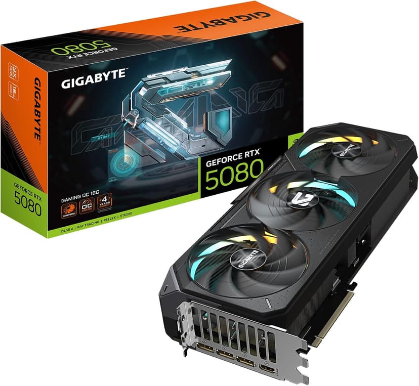GIGABYTE GeForce RTX 5080 Gaming OC 16G Graphics Card, WINDFORCE Cooling System, 16GB 256-bit GDDR7, GV-N5080GAMING OC-16GD Video Card