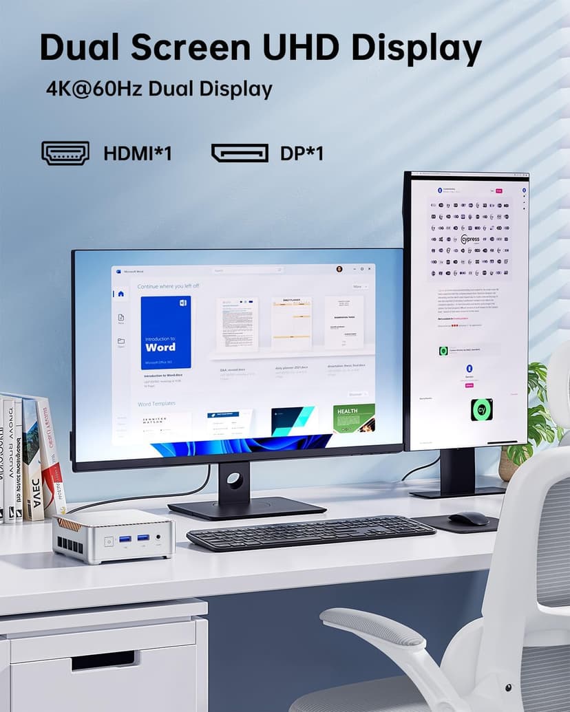 KAMRUI Essenx E2 Mini PC, 16GB RAM 1TB SSD Mini Computers,12th Alder Lake N97 (Beat N150, up to 3.6GHz) Micro PC, HDMI+DP1.4 Dual 4K UHD Small PC,Gigabit Ethernet,WiFi,BT,Home/Office Mini Desktop pc