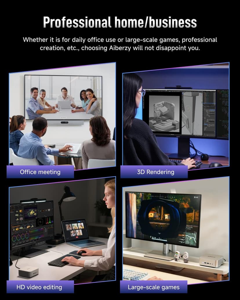 2025 Upgraded XG1-370 AI Mini PC, AMD Ryzen AI 9 HX 370 (12C/24T, up to 5.1GHz, 80 Tops), 64GB+1TB, 4x4K / 1x8K Output, WiFi 7, External GPU Support, Silent Cooling, Win 11 Pro, Gaming & Pro Creation