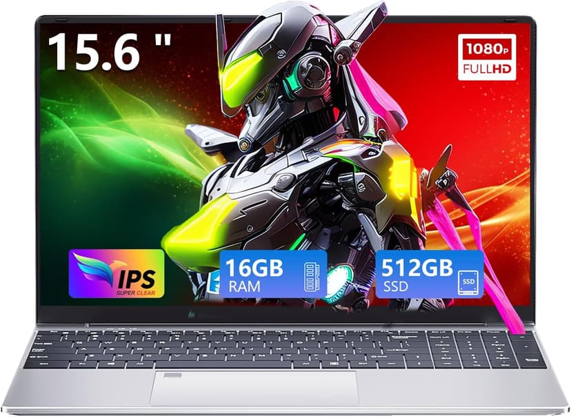 Gaming Laptop,15.6 Inch FHD IPS 1920x1080,Laptop Computer Student Business Laptop 12th Gen N95 Processor,16GB RAM 512GB SSD,Supports 180 Angle Opening Backlit Keyboard Fingerprint Unlock Win 11 Pro