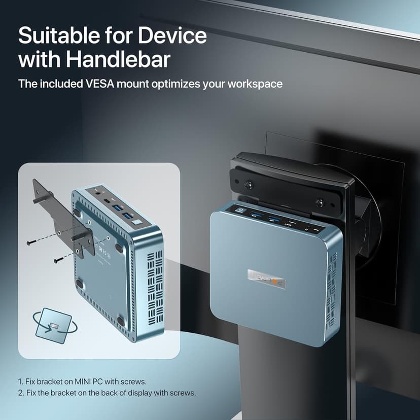 PELADN Mini PC, N95(up to 3.4GHz),16GB DDR4/512GB SSD,Type-C/Dual HD,Mini Desktop Computer,4K/60Hz Triple-Display USB3.0/WiFi 5/BT4.2 Mini Computers for Home Business