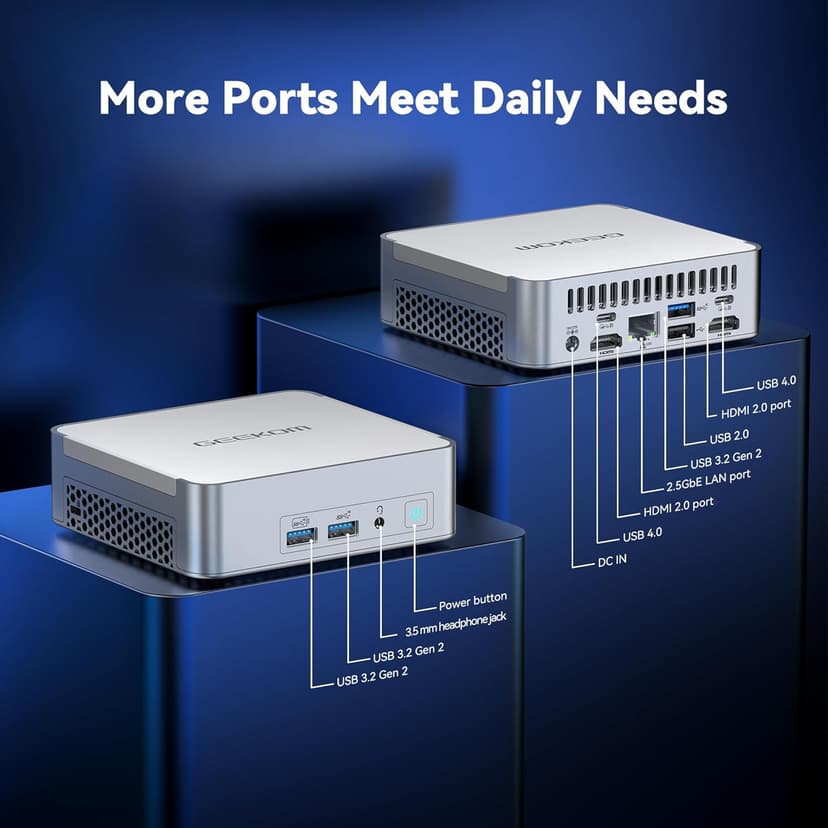 GEEKOM Mini PC XT13 Pro, with 13th Gen Intel i9-13900H Mini Computers(14 C/20T, Up to 5.4GHz) 32GB DDR4/2TB PCIe Gen 4 SSD Windows 11 Pro Support USB 4.0/2.5G LAN/8K/Quad Displays/Wi-Fi 6E/BT5.2