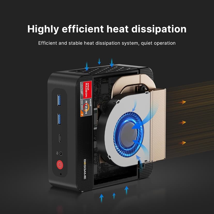 P4 Light Gaming Mini PC Ryzen 7 5700U 32GB RAM 1TB SSD 11 Pro Triple 4K 60HZ Displays Desktop Computers, Support PS3 Emulator Micro PC, HDMI+DP+Type-C, WiFi 6E, BT5.2, Dual 2.5GbE LAN