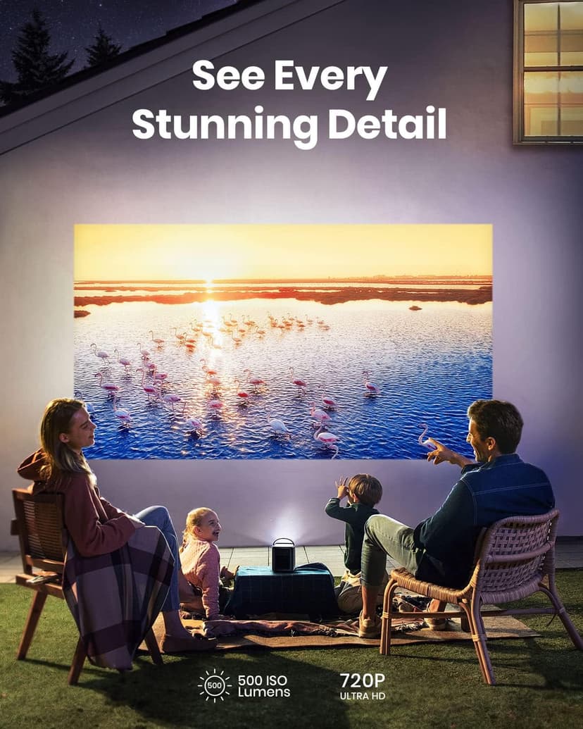 NEBULA by Anker Mars II Pro 500 ANSI Lumen Portable Projector, Native 720P, 40-100 Inch Image TV Projector, Movie Projector with WiFi and Bluetooth, 3Hr Video Playtime, Watch Anywhere