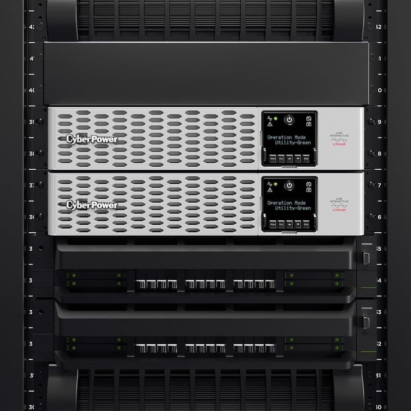 CyberPower PRL1500RT2UC Smart App Sinewave UPS System, 1500VA/1500W, 8 Outlets, 2U Rack/Tower, AVR, Lithium