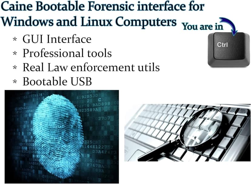Computer IT Digital Forensics Investigative Environment Linux Live Bootable Utility for PCs - Professional Law Enforcement Hacking Toolkit Caine USB