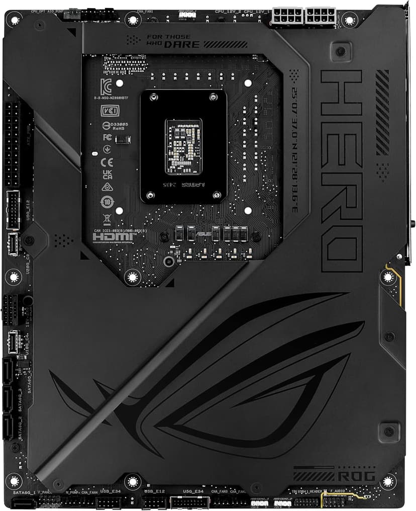 ASUS ROG MAXIMUS Z890 HERO BTF Z890 LGA 1851 ATX motherboard, hidden-connector design, Advanced AI PC Ready, 22+1+2+2 stages, DDR5, WiFi 7, 2.5G LAN, 6x M.2, PCIe 5.0, Thunderbolt 4, USB Type-C, AI OC