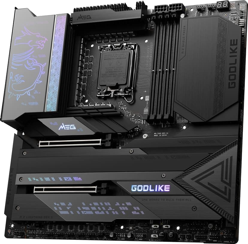 MSI MEG Z790 GODLIKE Gaming Motherboard (Supports 12th/13th/ 14th Gen Intel Processors, LGA 1700, DDR5, PCIe 5.0, M.2, 10Gbps LAN, USB 3.2 Gen2, Wi-Fi 6E, Bluetooth 5.3, Thunderbolt, E-ATX)