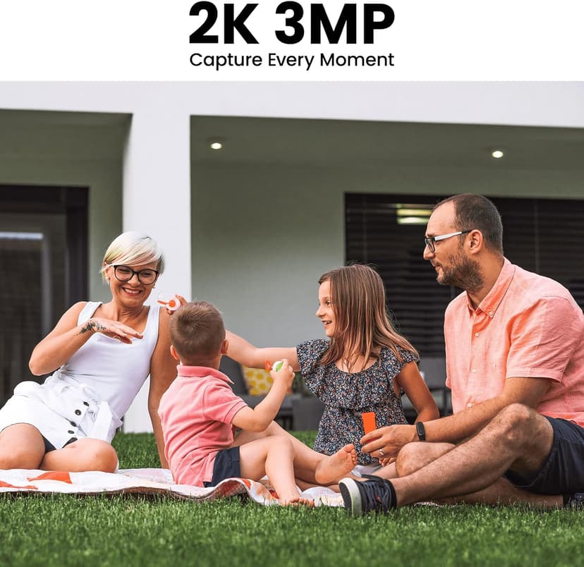 Security Cameras Wireless Outdoor-2.4Ghz WiFi Home Security Cameras with built-in Solar Panel, 2K Color Night Vision, Cloud Storage (optional), PIR Detection, Waterproof, Works with Alexa, S1 2P
