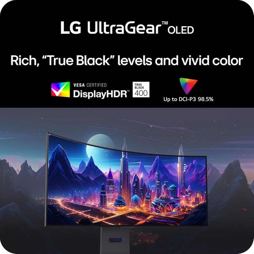 LG ‎32GS95UE 32-inch Ultragear OLED Gaming Monitor UHD 240Hz 0.03ms DisplayHDR True Black 400 AMD FreeSync Premium Pro NVIDIA G-Sync HDMI 2.1 DisplayPort Tilt/Height/Swivel Stand Black