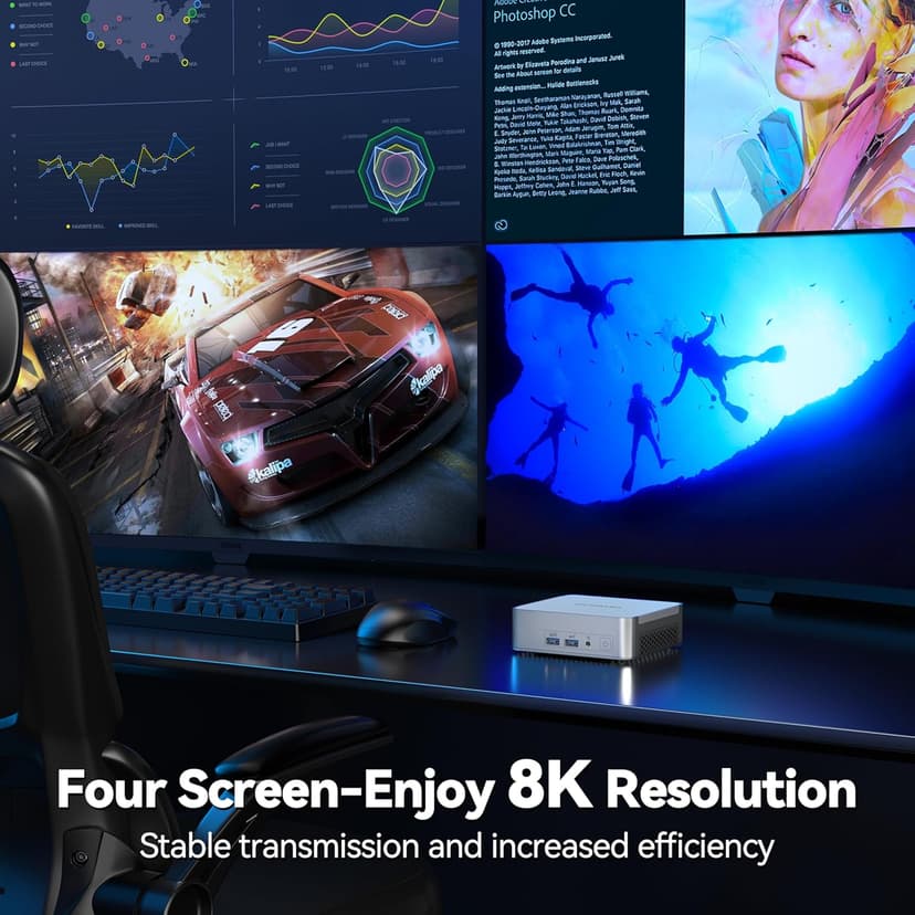 GEEKOM Mini PC XT13 Pro, with 13th Gen Intel i9-13900H Mini Computers(14 C/20T, Up to 5.4GHz) 32GB DDR4/2TB PCIe Gen 4 SSD Windows 11 Pro Support USB 4.0/2.5G LAN/8K/Quad Displays/Wi-Fi 6E/BT5.2