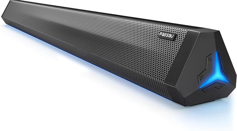 Passau Sound Bar 35 Inch Soundbar for Smart TV Speaker with LED Display, Bluetooth 5.3, Opt/USB/AUX Connectivity, 3 DSP Mode 60W Soundbar for Home Theater Audio PC Gaming Projector -35 Inch