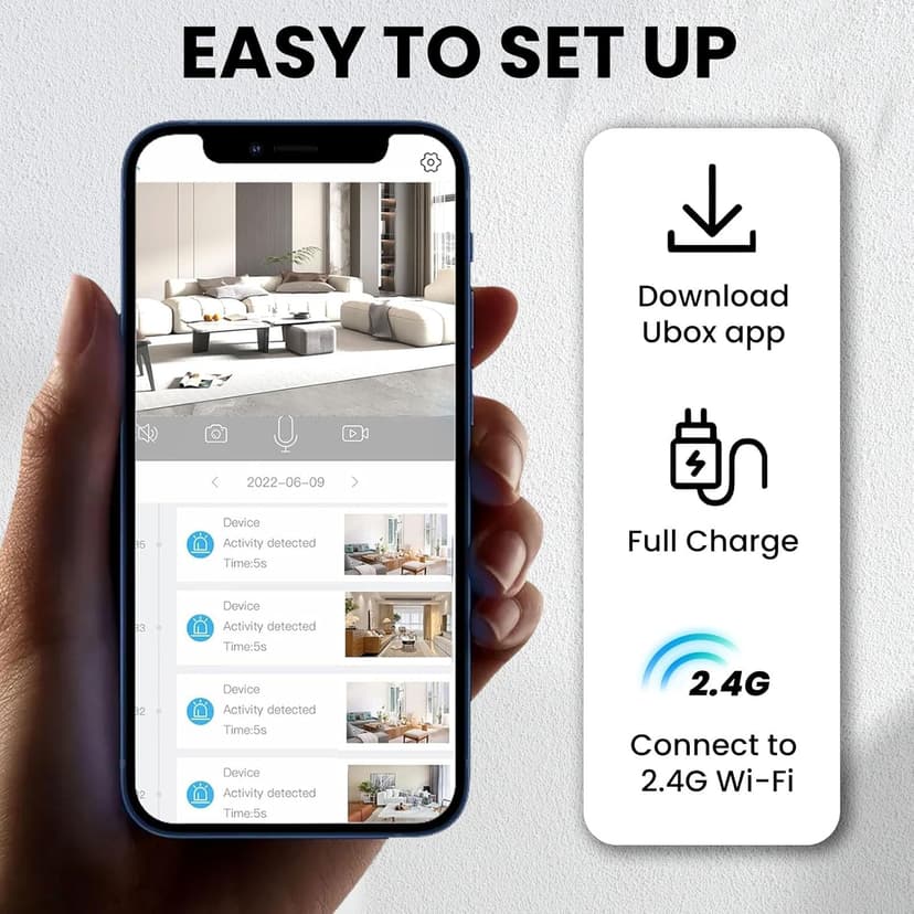 2025 Upgraded Security Camera, 4K HD Mini Nanny Cam for Home with Night Vision, WiFi Indoor Camera, 100 Days Long Battery Life, Motion Detection, Remote Viewing, Wireless Surveillance Cam