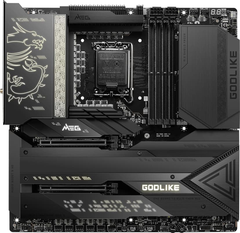 MSI MEG Z790 GODLIKE Gaming Motherboard (Supports 12th/13th/ 14th Gen Intel Processors, LGA 1700, DDR5, PCIe 5.0, M.2, 10Gbps LAN, USB 3.2 Gen2, Wi-Fi 6E, Bluetooth 5.3, Thunderbolt, E-ATX)